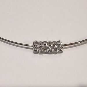 6 Silver 8mm Rondelle Spacer Beads‎